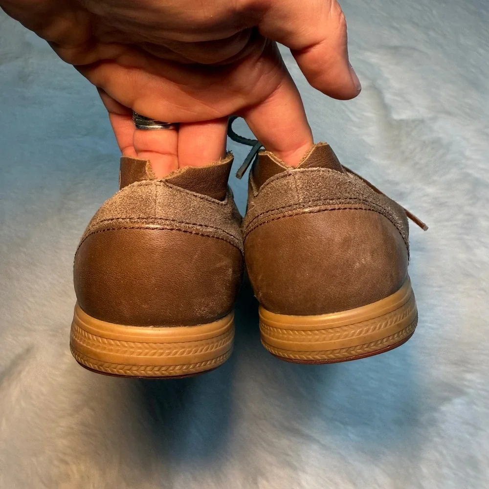 OluKai Pahono Mid Mens Brown Leather‎ Suede Oxford Shoes size 8 Boat Island
